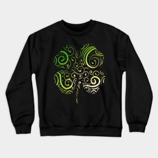 Four Leaf Clover Ornaments Logo For St Patricks Day Crewneck Sweatshirt